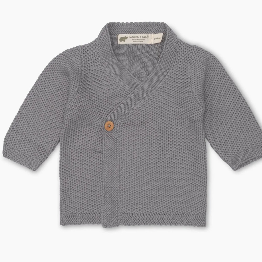 NWT Monica & Andy Lucky Baby Cardigan, Grey size 6-9 months